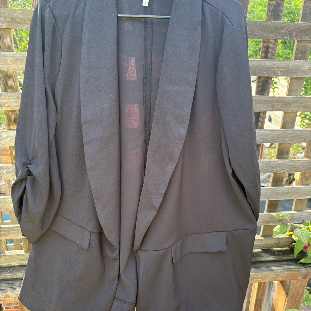 Maurices Black Blazer Shawl Collar Open Front